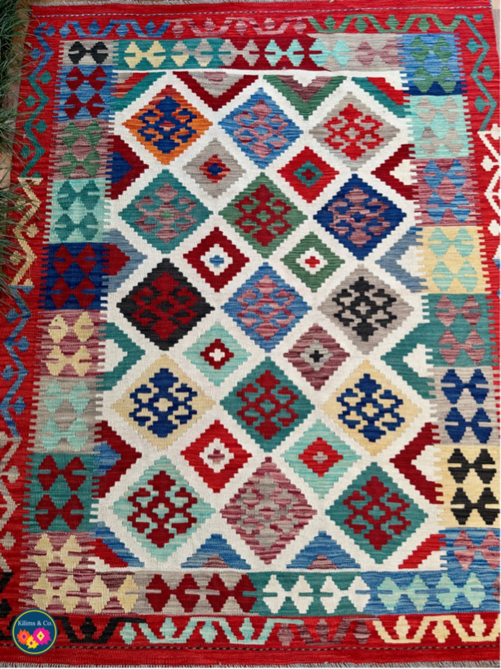 Pure wool kilim  6'6"x5'1