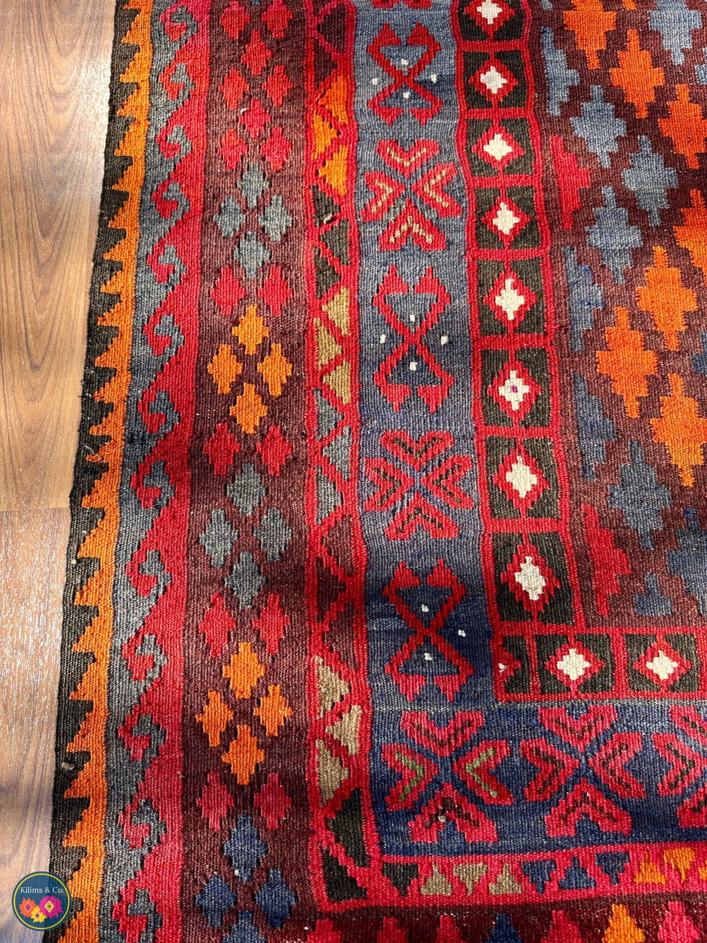 Pure wool kilim 6ft 5in x 3ft 8in