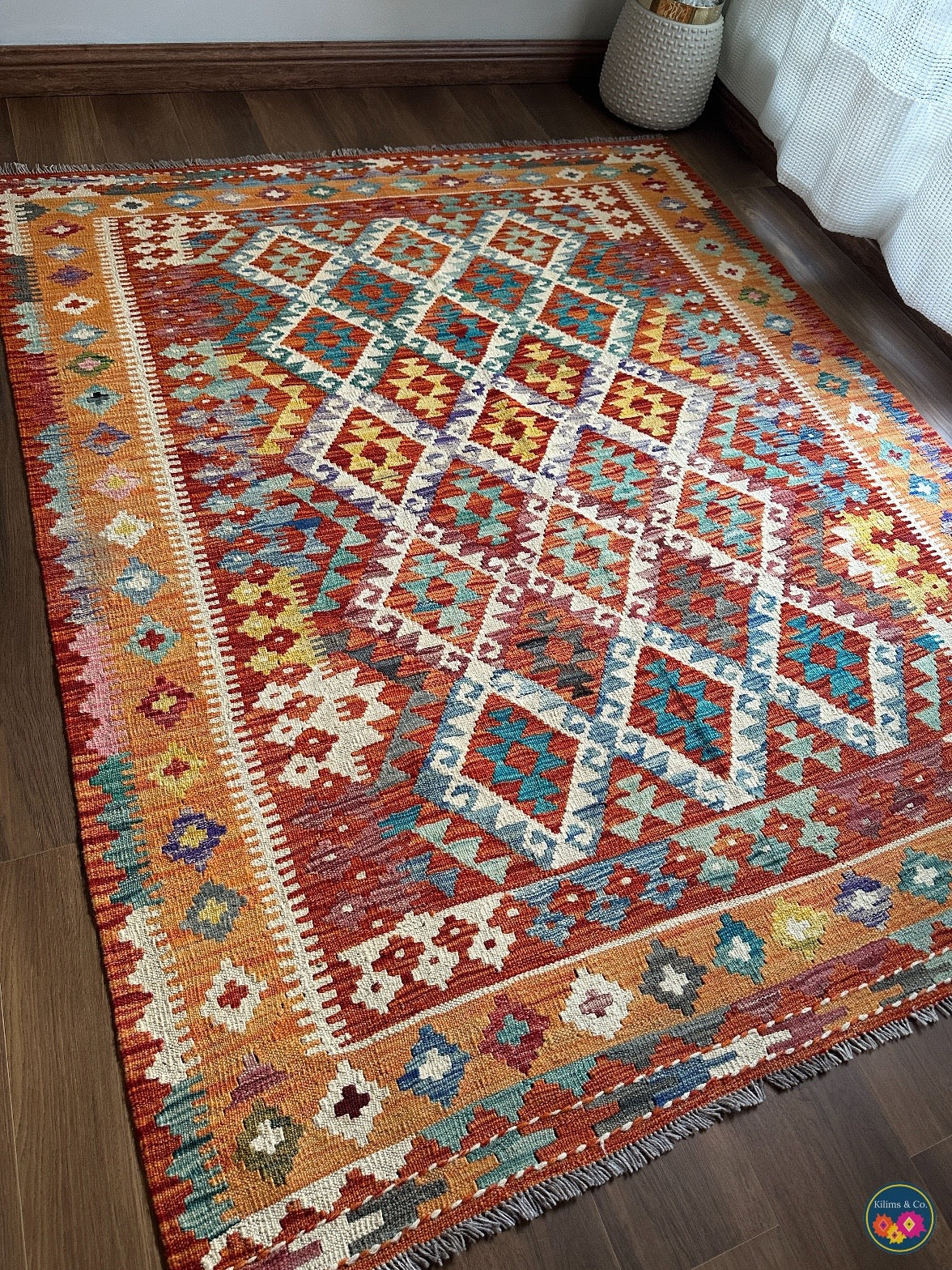 Pure Wool kilim 6ft 4in x 5ft 2in
