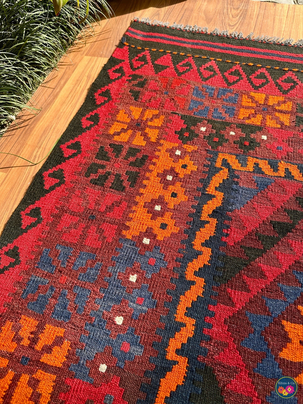 Pure wool Ghalmoori kilim (6′10″ × 4′4″)