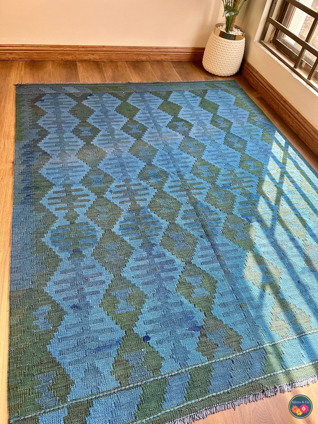 Over-dyed kilim 6ft 6in x 4ft 10in