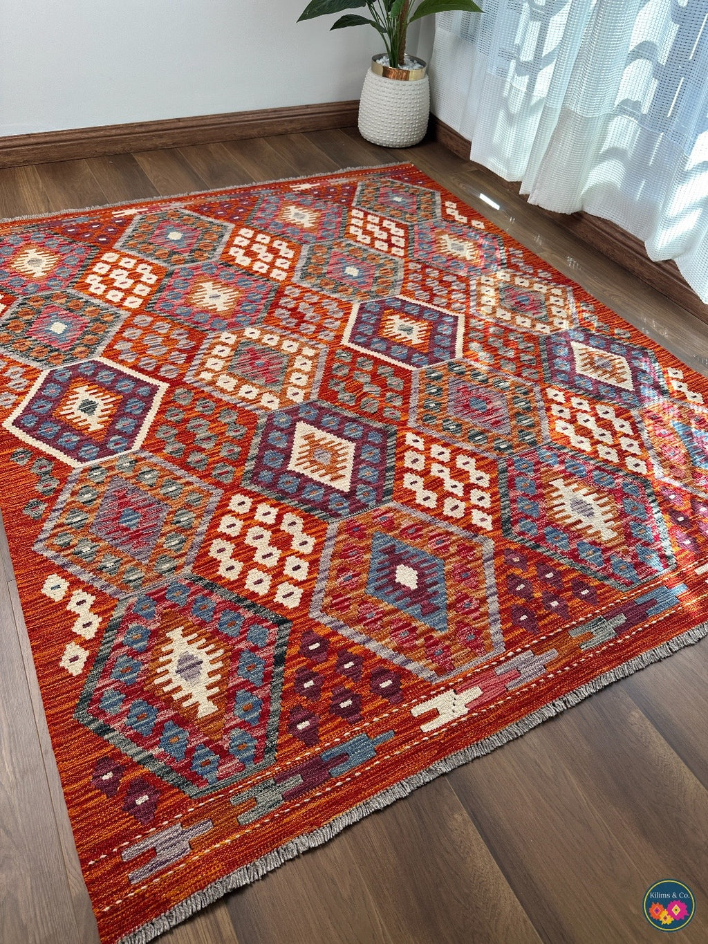 Pure Wool kilim 7ft 0in x 4ft 10in
