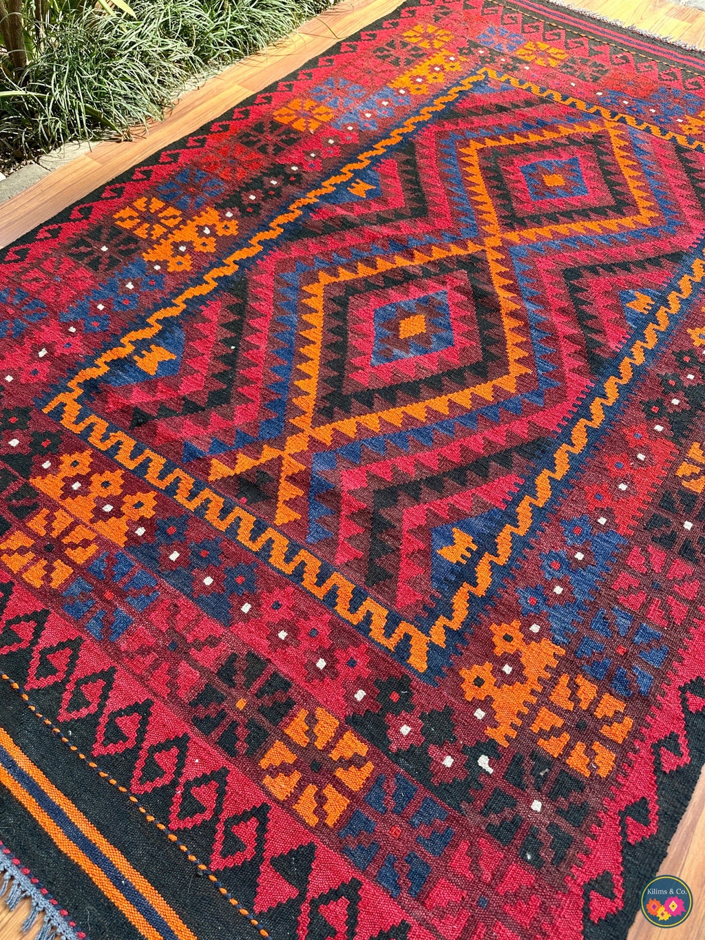 Pure wool Ghalmoori kilim (6′10″ × 4′4″)