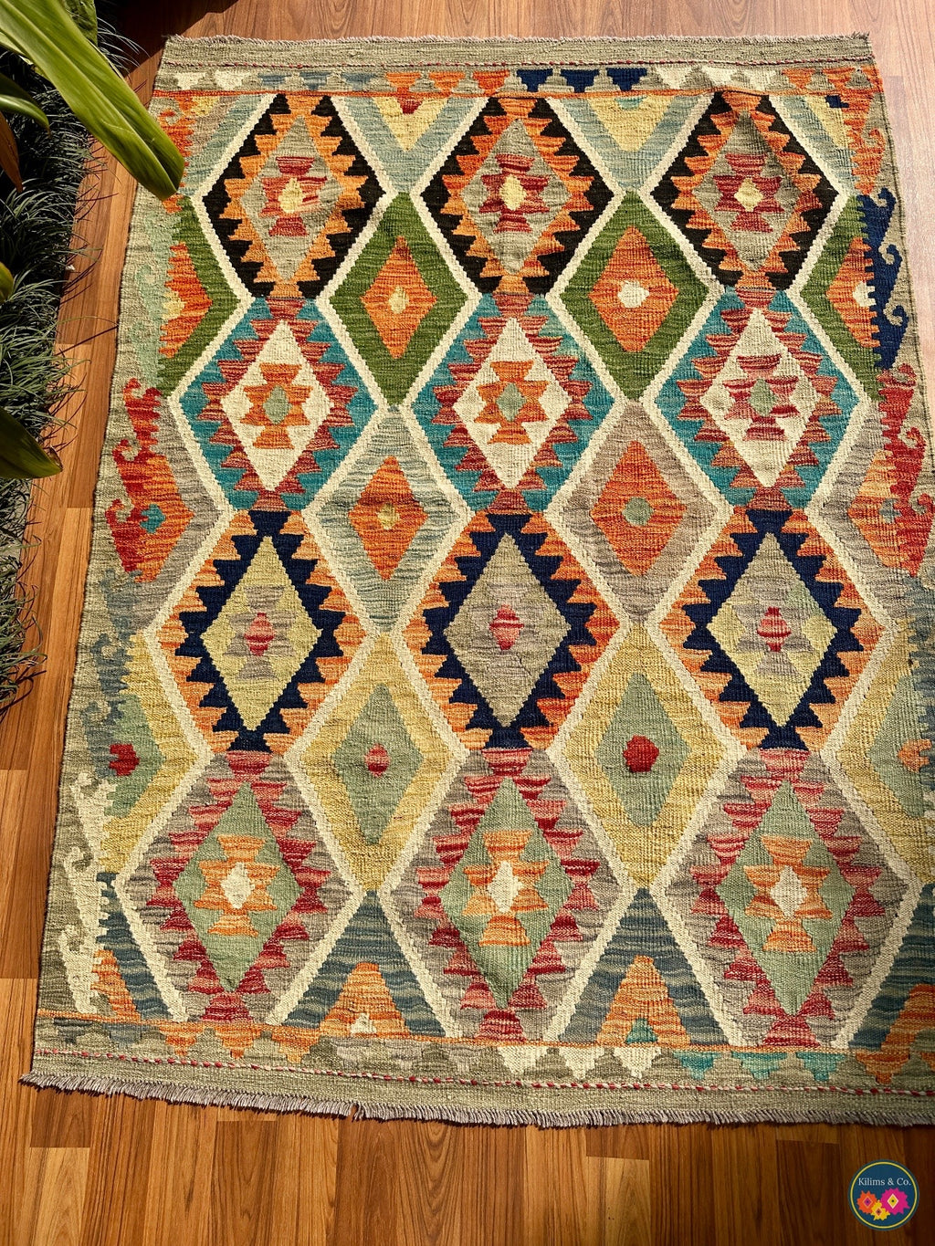 Pure wool kilim (6′2″ × 4′1″)