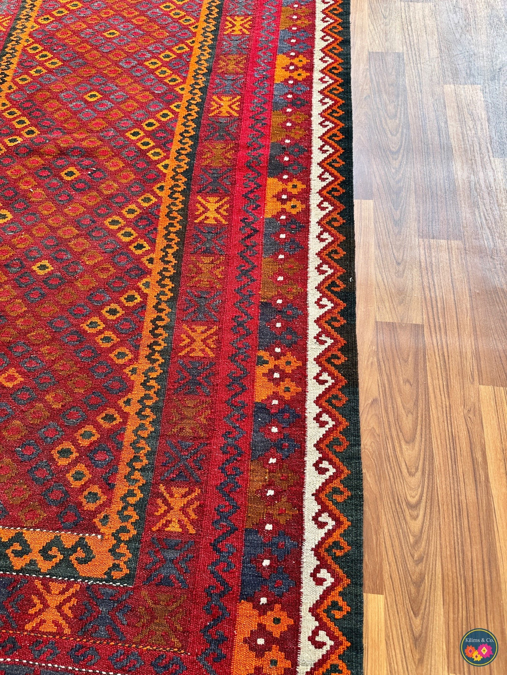 Pure wool Ghalmoori kilim (6′9″ × 3′8″)