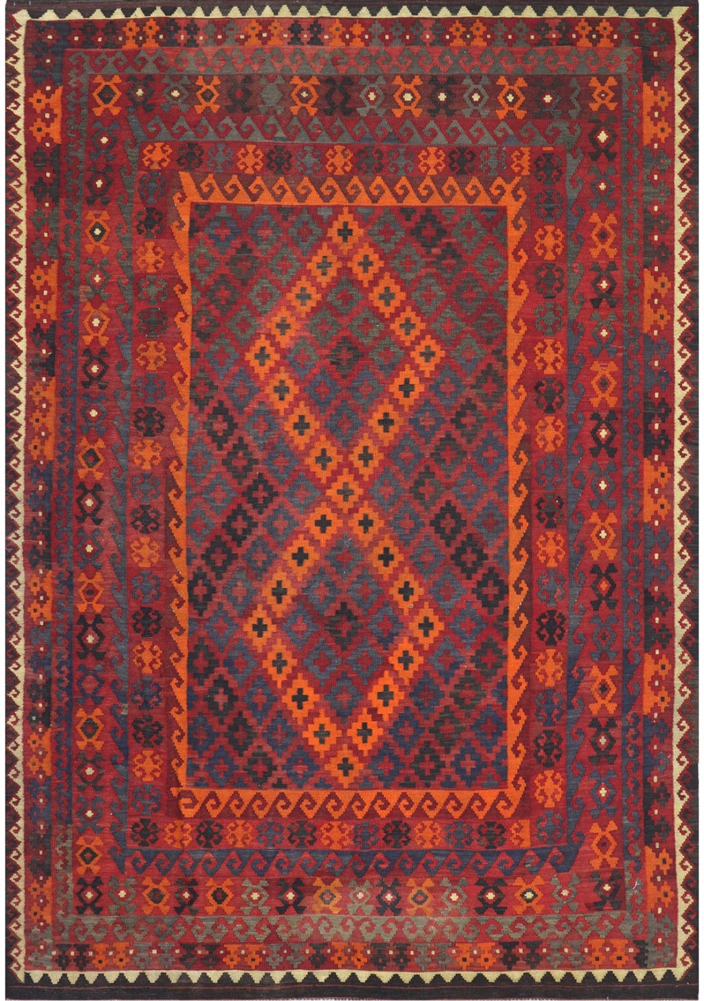 Pure Wool kilim 9ft 8in x 6ft 11in