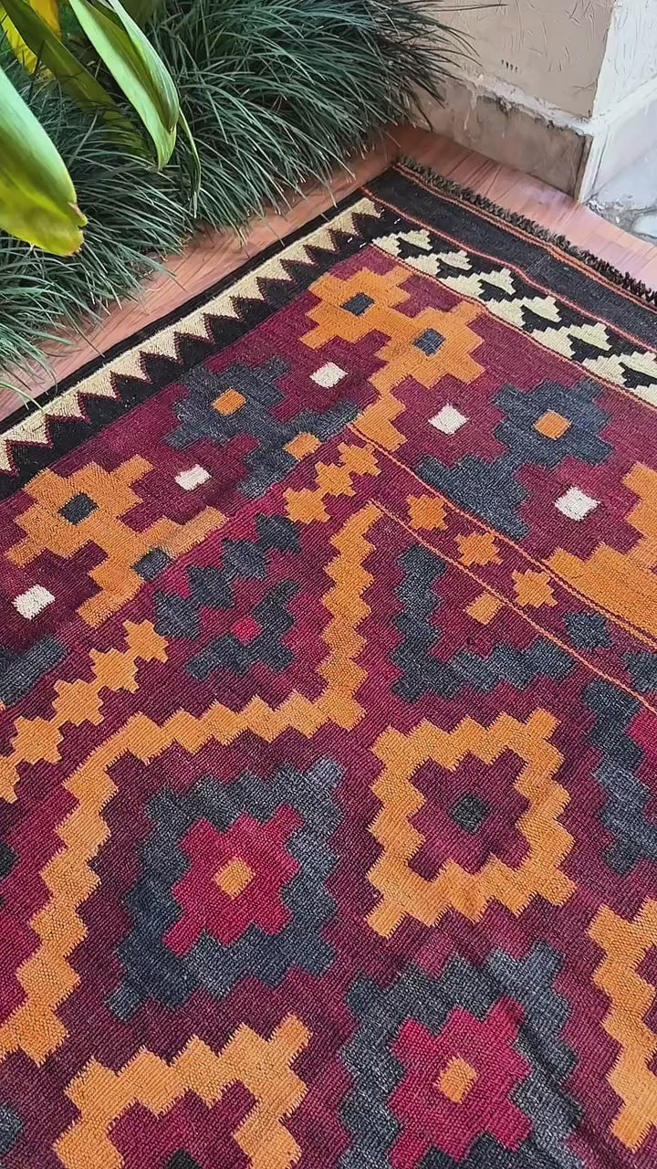 Pure Wool kilim 9ft 3in x 6ft 7in
